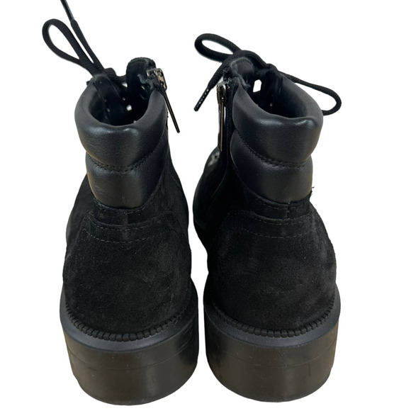 Aquatalia NWOB Liviana Black Lace Up Ankle Boot Size 7.5M Suede Leather Italy - Picture 3 of 9